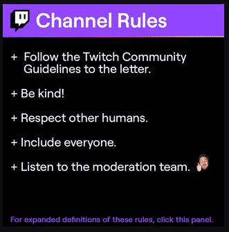 Twitch chat rules