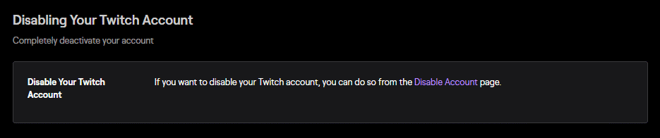 disabling delete twitch account