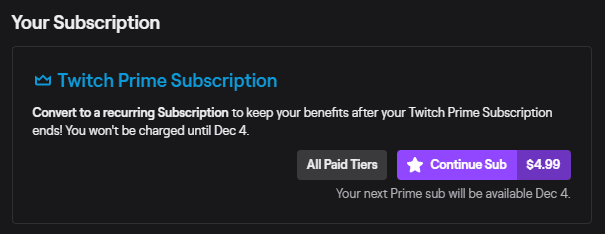 twitch channel subscription
