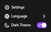 twitch settings dark theme