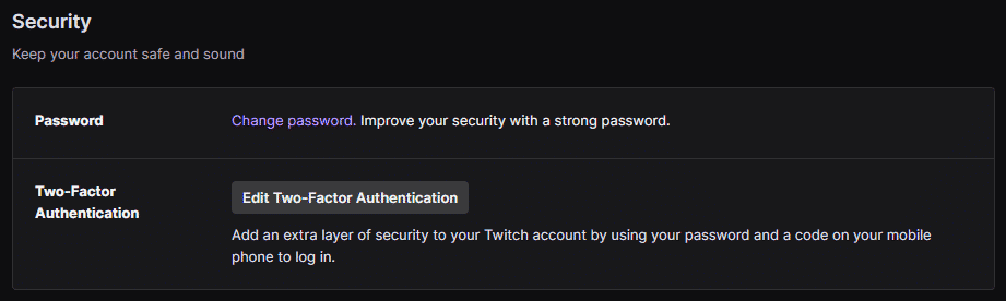 Twitch two-factor authentication