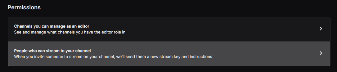 permissions to stream
