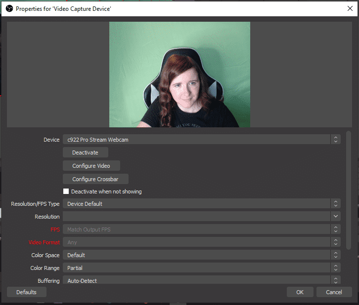 obs green screen settings