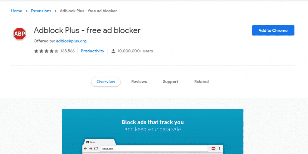 Adblocker extension