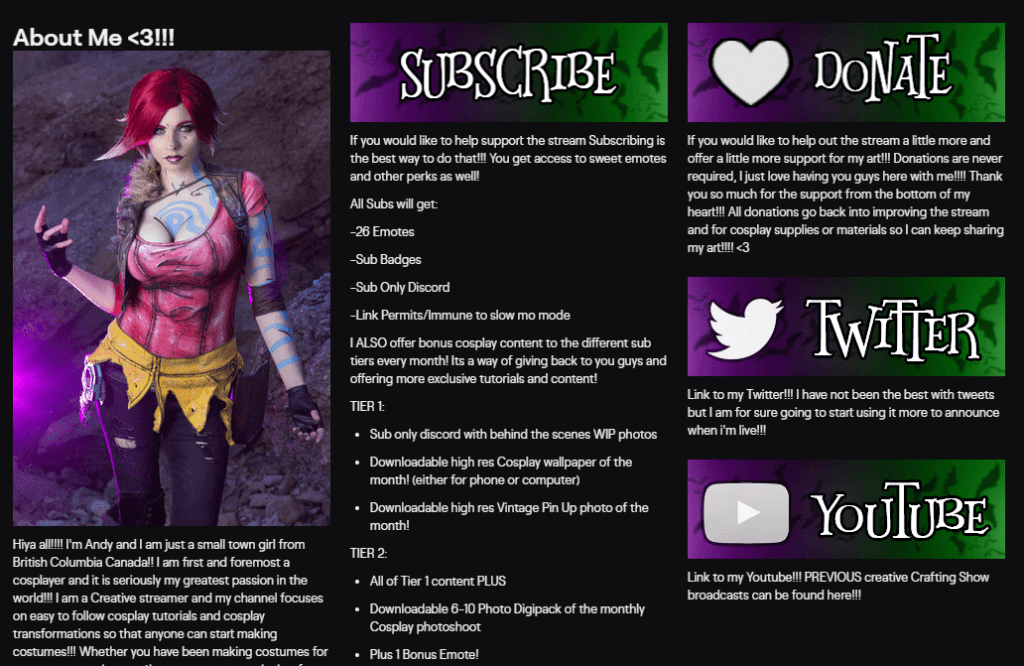 Andyreacosplay twitch panels