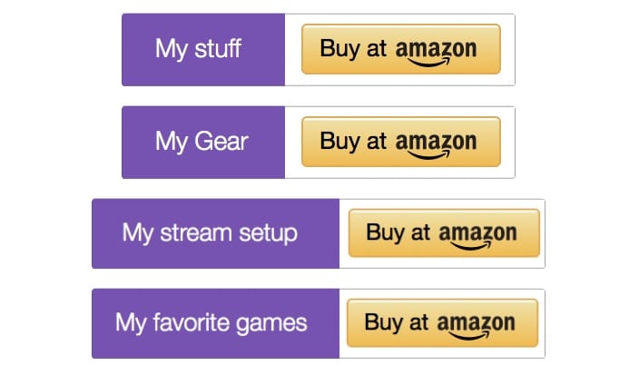 custom amazon buttons for twitch
