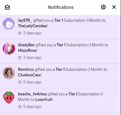 gifted subs on Twitch