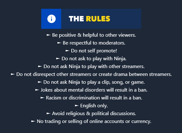 Ninja Reglas