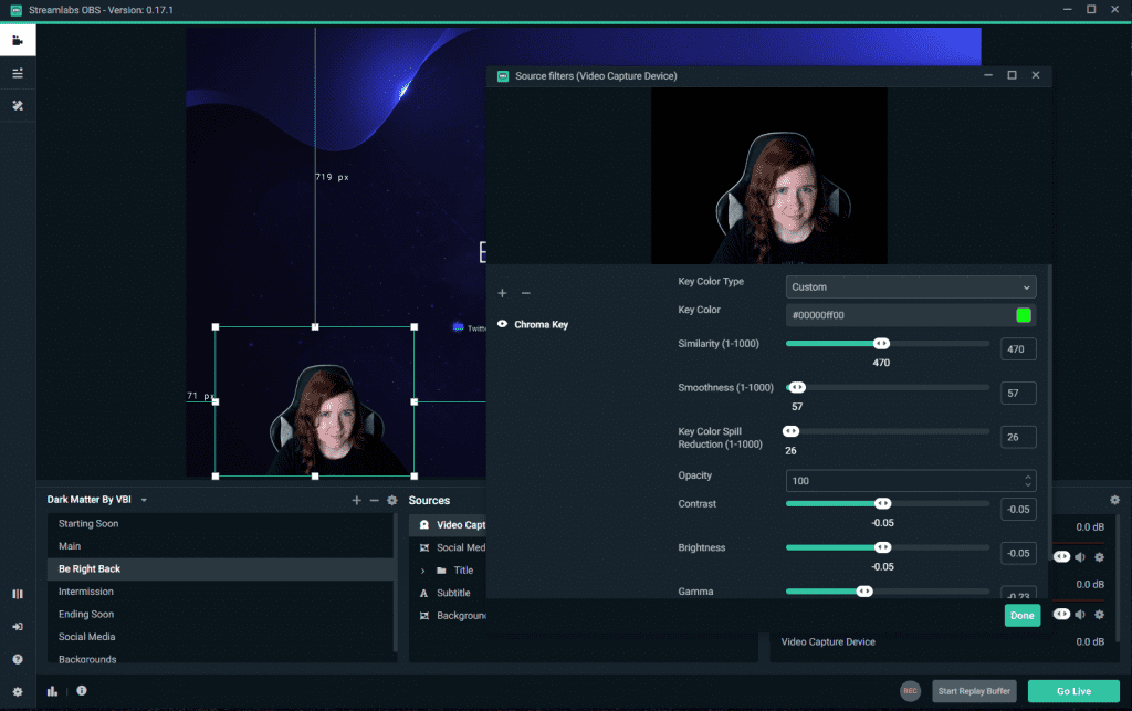 streamlabs obs green screen