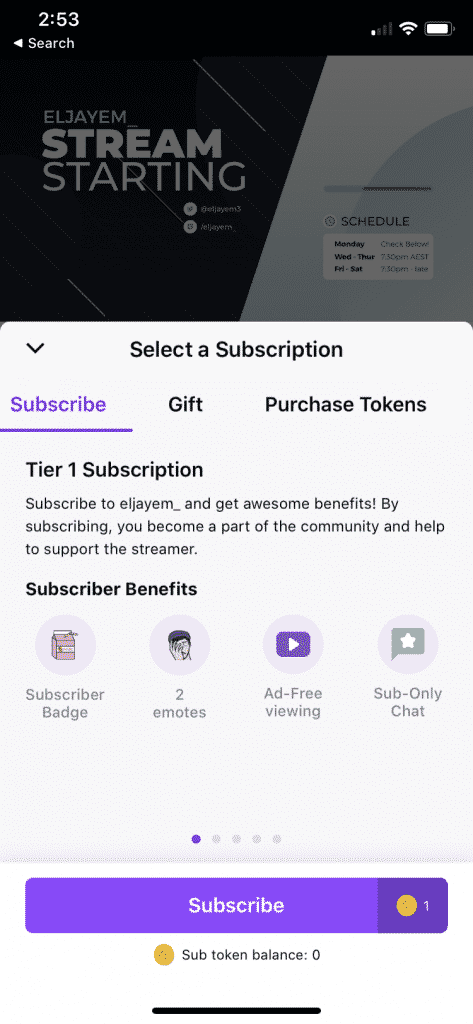 twitch subscribe iphone
