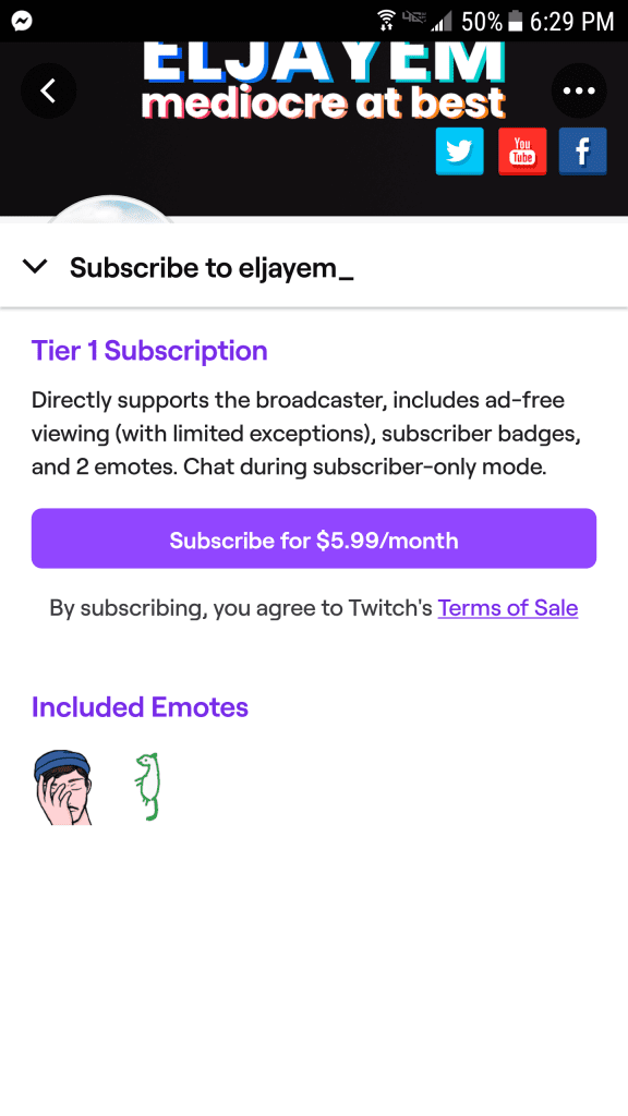 subscribe to twitch android