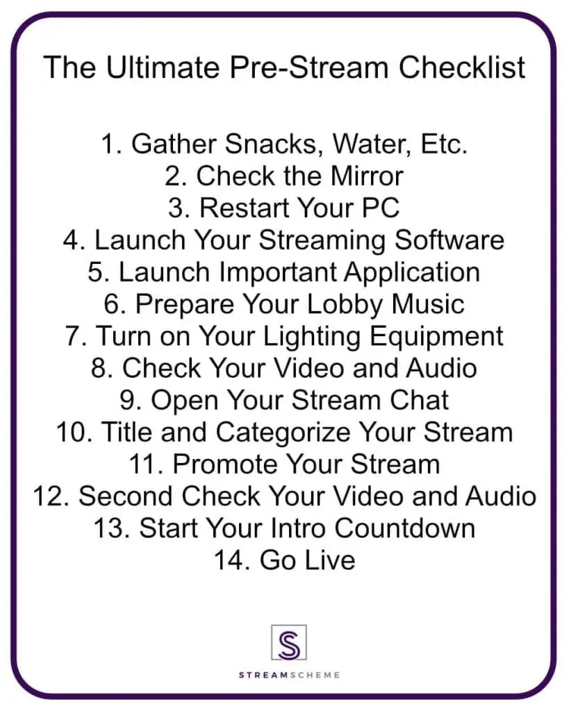 ultimate pre stream checklist 1