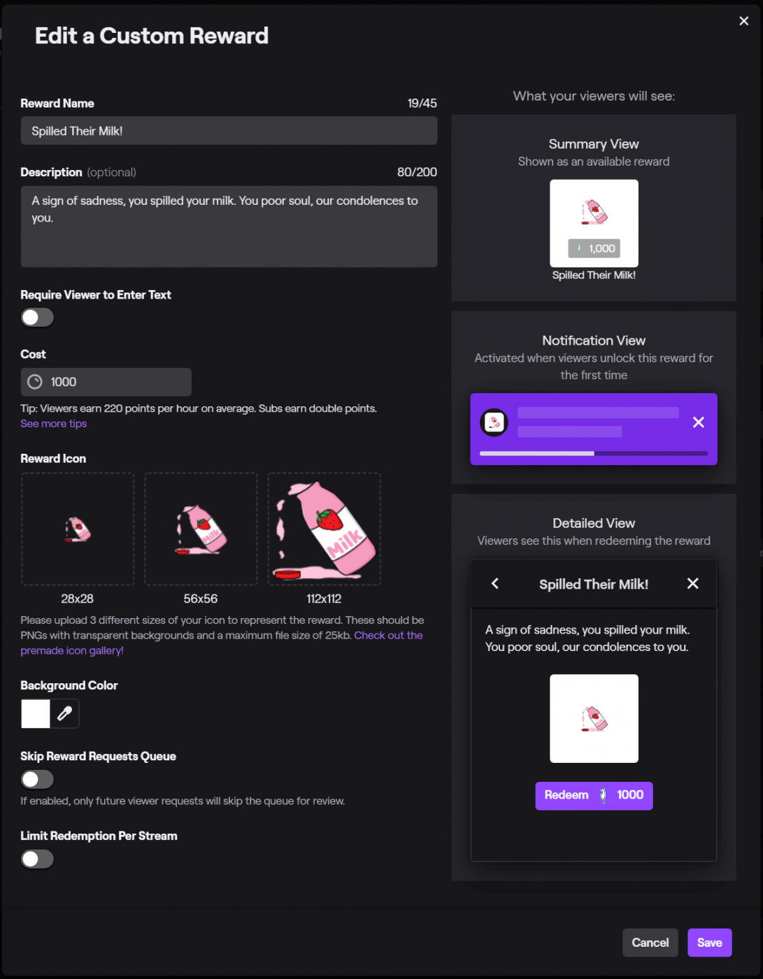 Twitch Channel Points Ideas Icons Examples