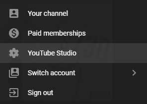 YouTube studio