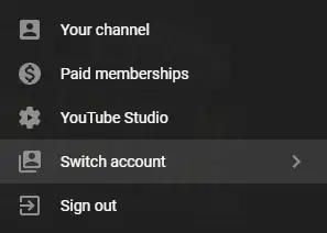 YouTube switch account