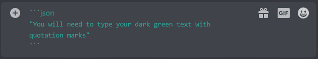 discord text dark green json