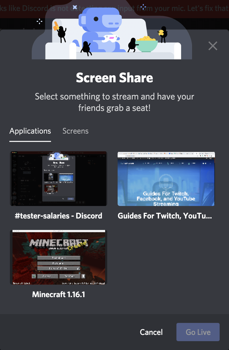 screen share option