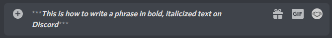 bold italics discord