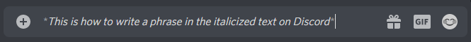 italics discord