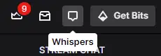 Twitch whispers button