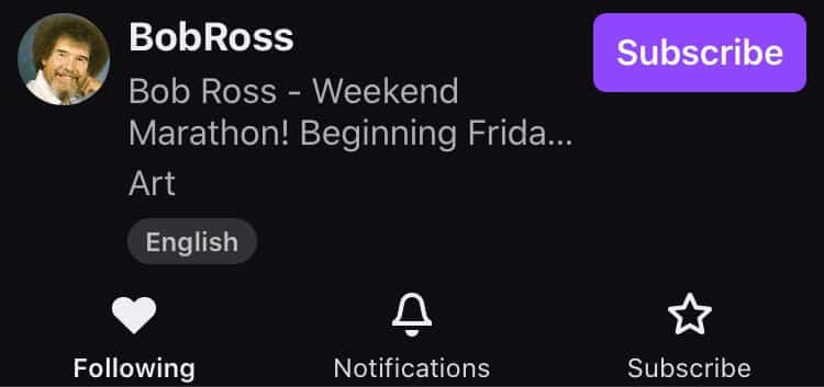 bob ross unfollow mobile twitch