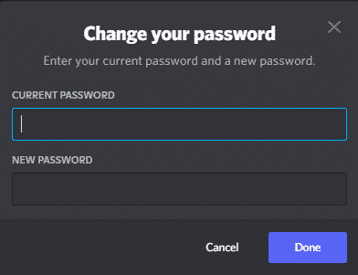 change your Discord password