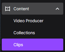 content clips on Twitch dashboard