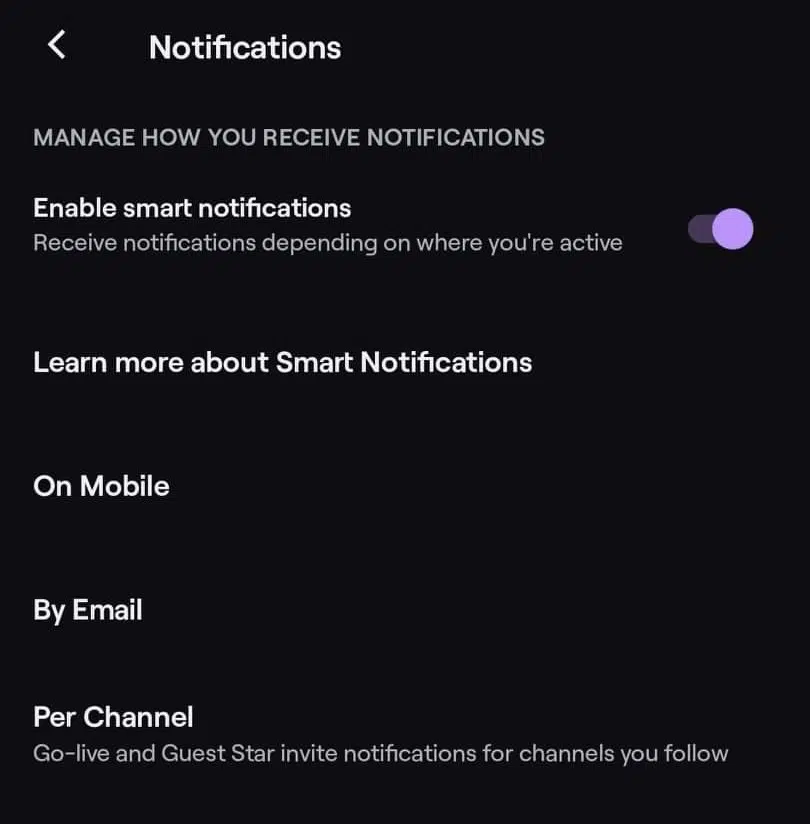 enable notifications