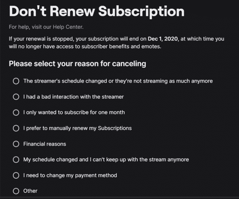 How To Cancel A Twitch Subscription StreamScheme