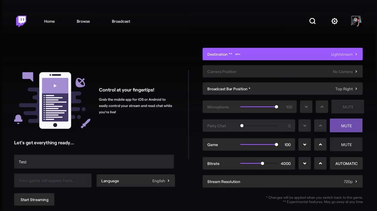 Twitchapp lightstream