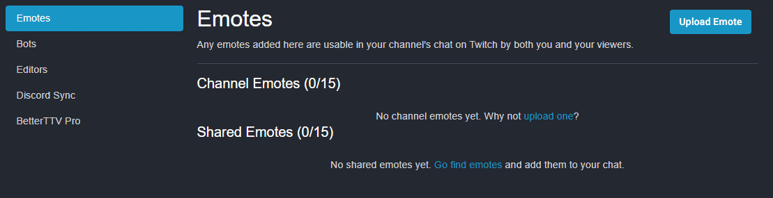 bttv dashboard emotes