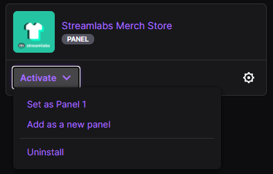 streamlabs merch store extention details