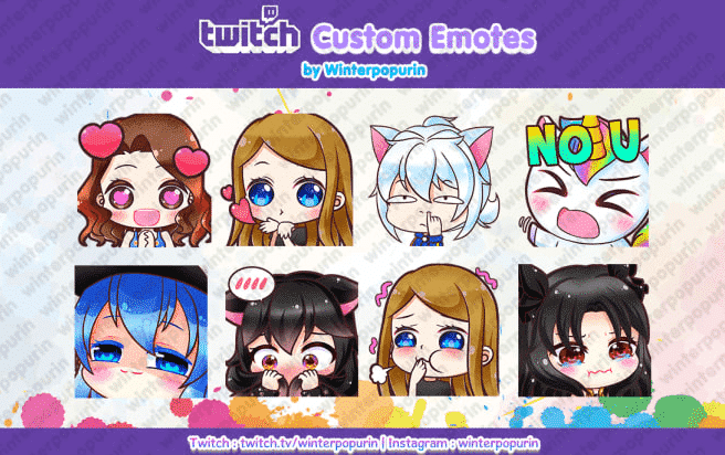 wibnnterpopurin chibi emotes