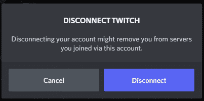 disconnected Twitch button