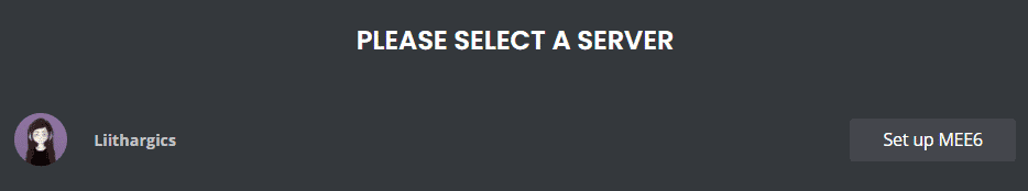 select a discord server