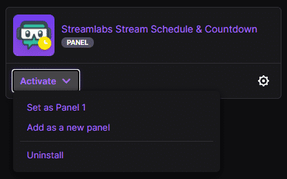 streamlabs stream schedule and countdown