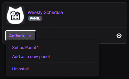 weekly schedule config