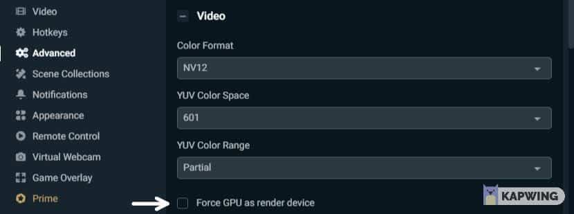 force gpu slobs