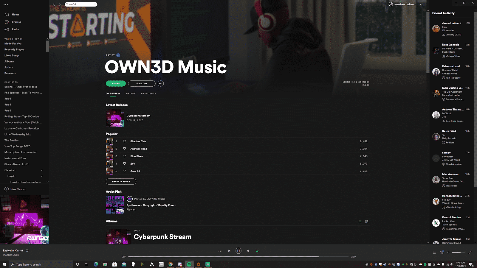 NOW PLAYING OVERLAY ON STREAM  SPOTIFY +  [2020] 