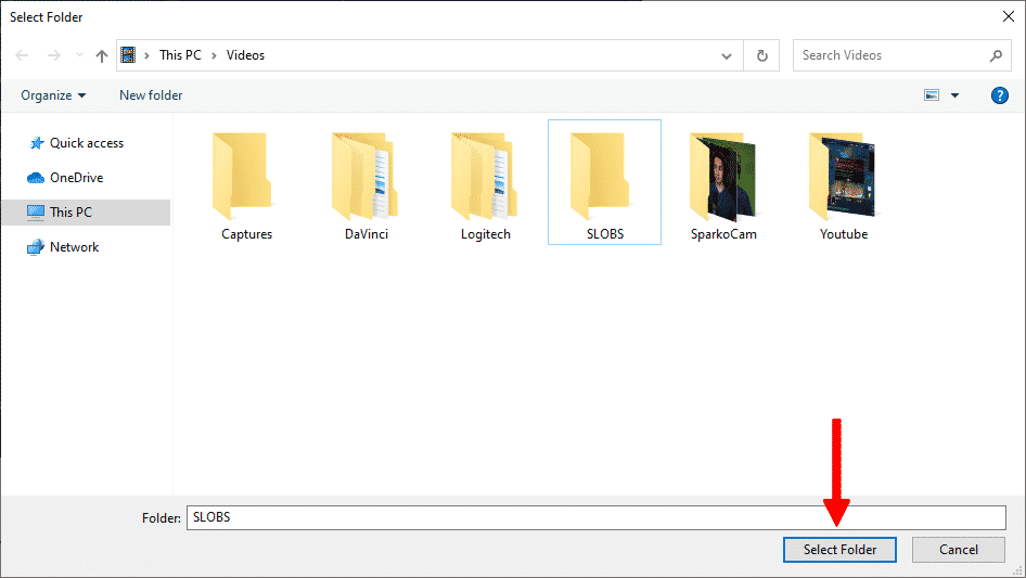 select folder