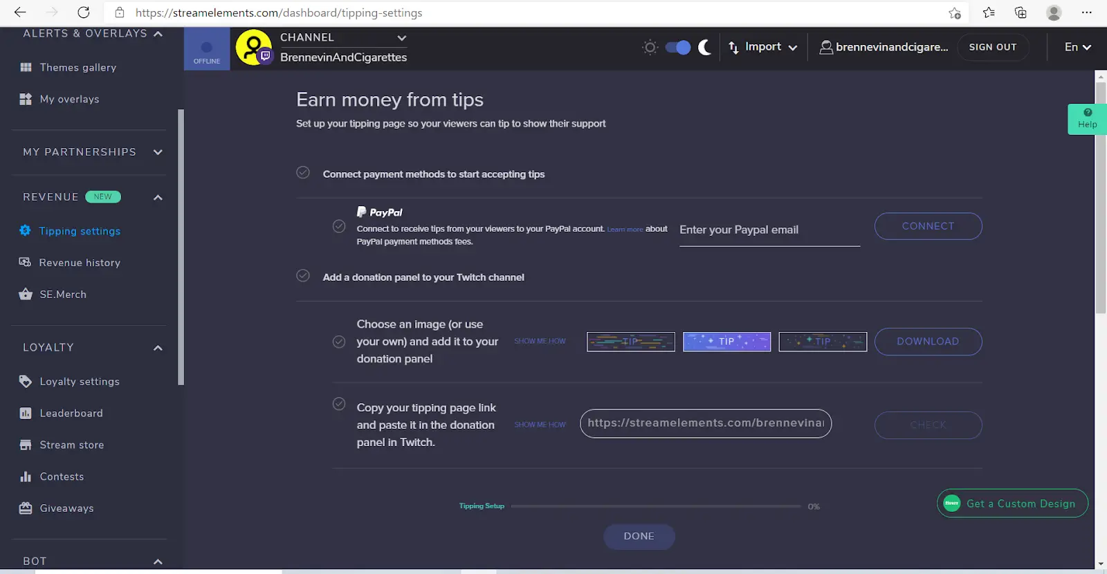 streamelements tipping