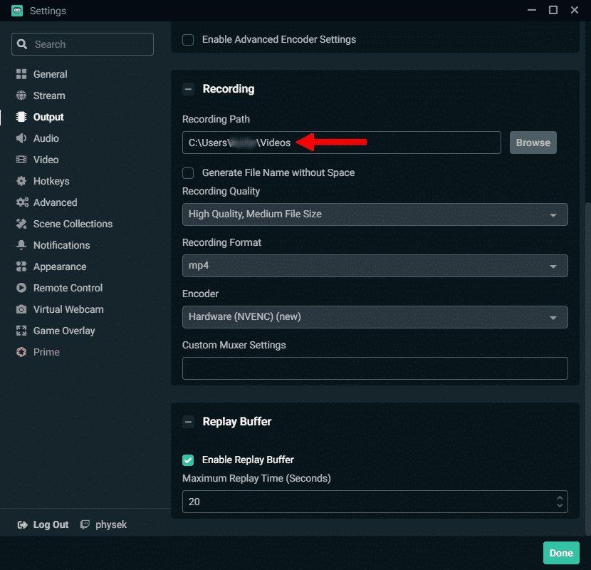 streamlabs video location