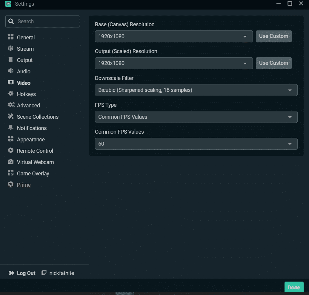 streamlabs video settings