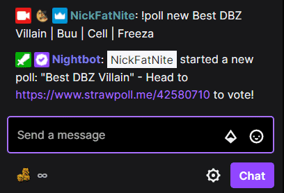 nightbot commands poll chatbot streamscheme