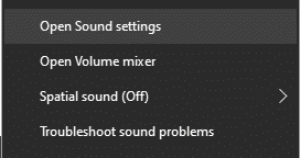 open sound settings