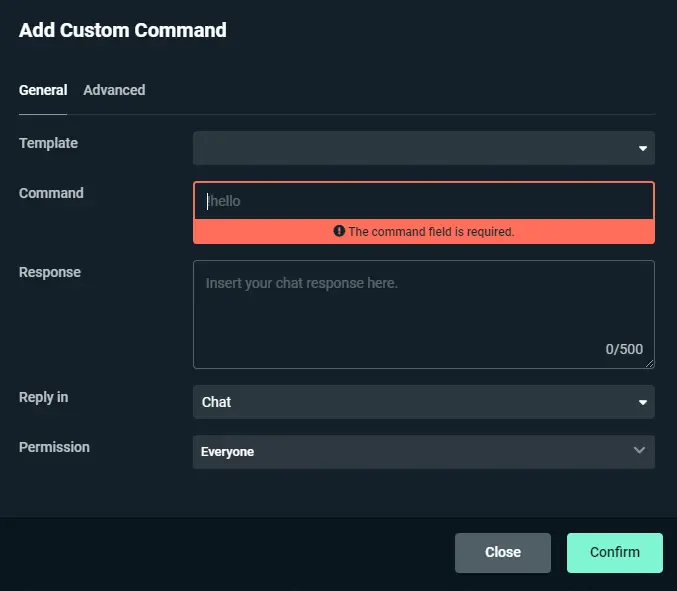 Streamlabs add custom command