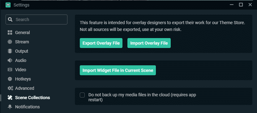 streamlabs scene collections