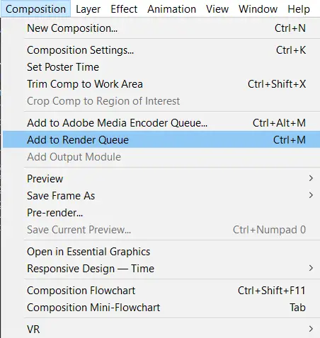 animated overlay add to render queue