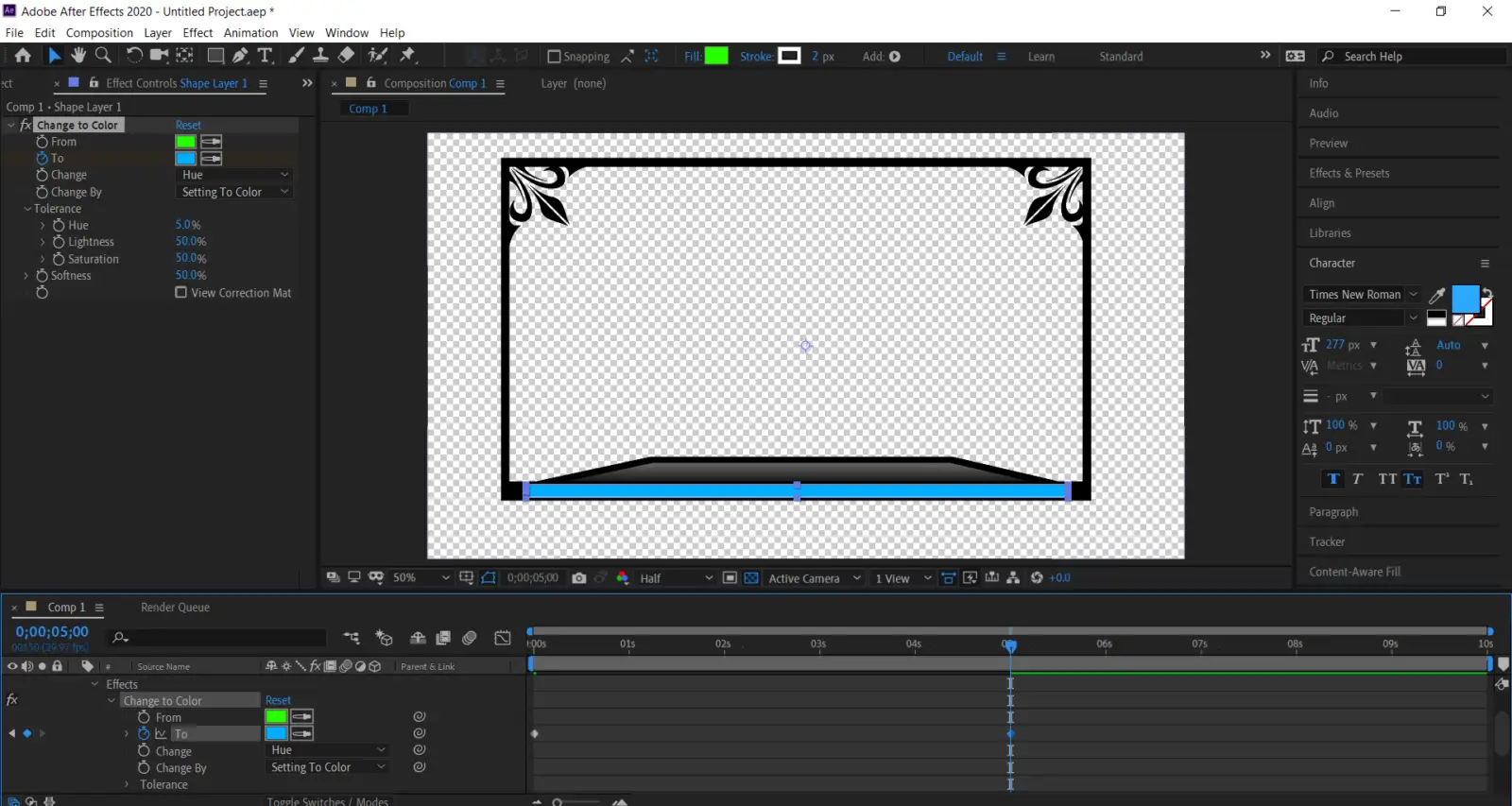 animated overlay change to color blue