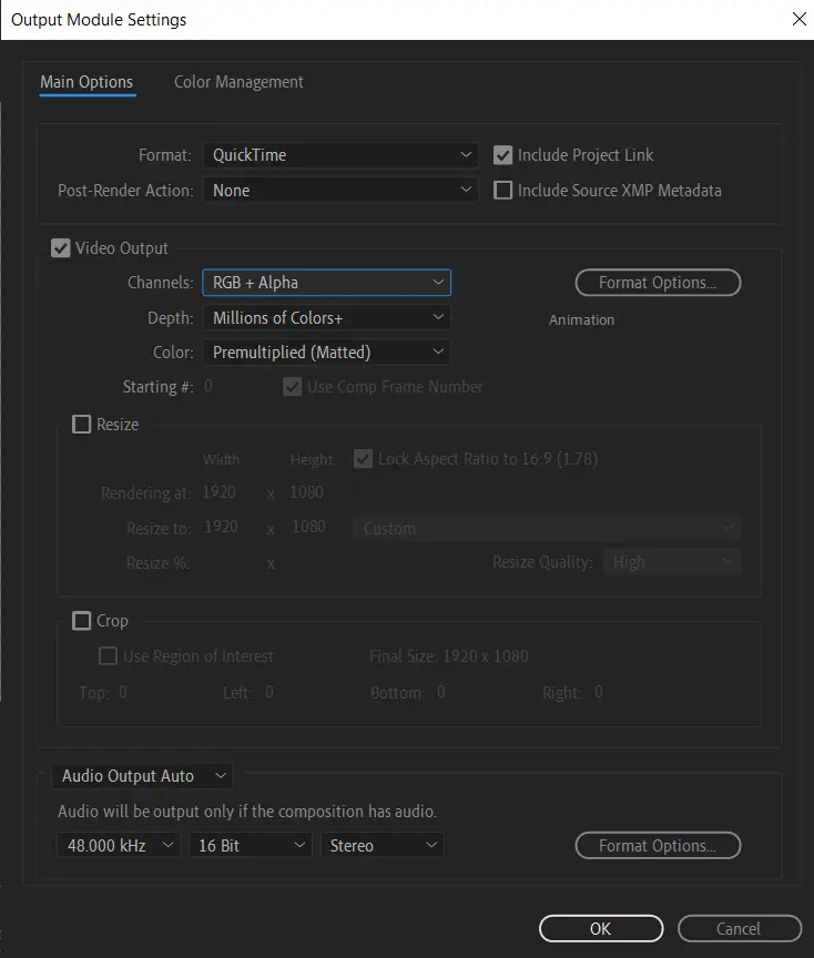animated overlay output module settings video output channels